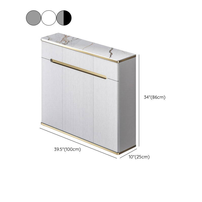 White Stone Top Sideboard Engineered Wood Side Board for Kitchen Use Clearhalo 'buffet_sideboard' 'Buffets & Sideboards' 'furn' 'furn_buffet_sideboard' 'Furniture' 'Kitchen & Dining Furniture' 7061652