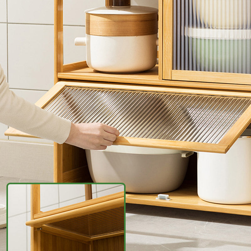 Modern Porte acriliche Dining Server Scheda in legno con archiviazione aperta