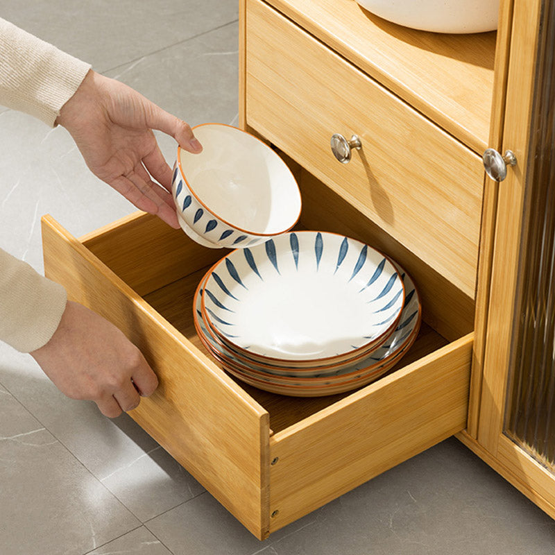 Modern Porte acriliche Dining Server Scheda in legno con archiviazione aperta