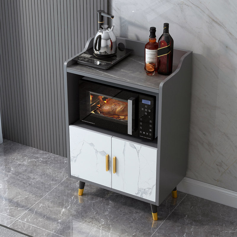 Stone Top Sideboard Modern Engineered Wood Side Board for Kitchen Use 24"L x 16"W x 39"H Grey Clearhalo 'buffet_sideboard' 'Buffets & Sideboards' 'furn' 'furn_buffet_sideboard' 'Furniture' 'Kitchen & Dining Furniture' 7061680