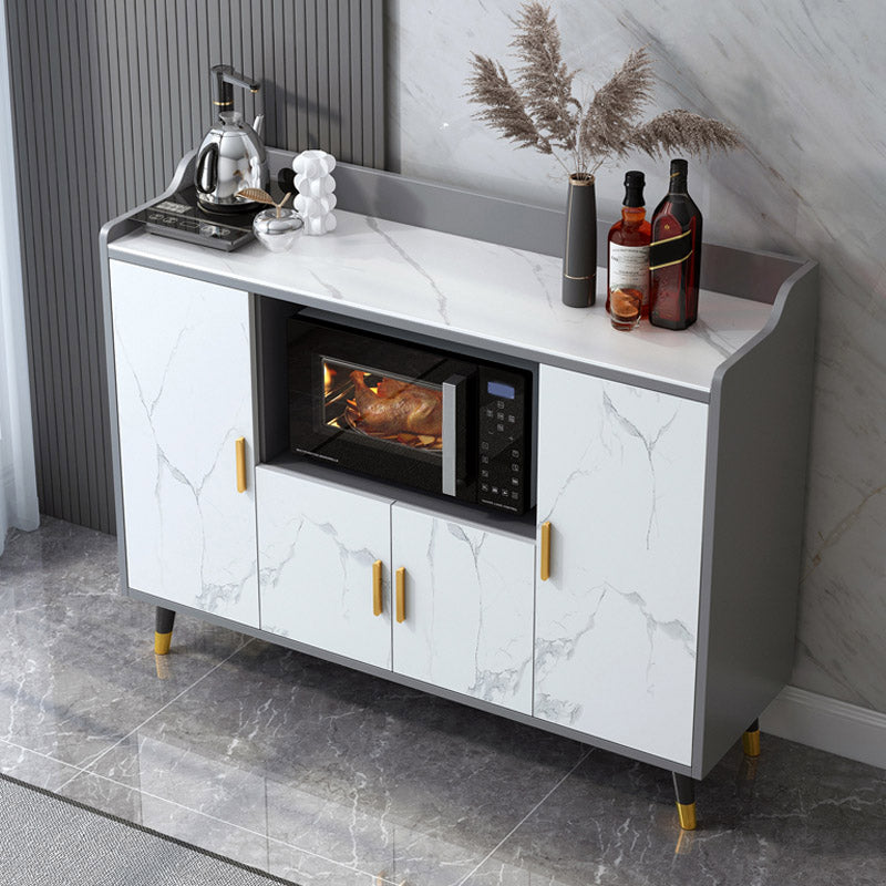 Stone Top Sideboard Modern Engineered Wood Side Board for Kitchen Use 47"L x 16"W x 39"H White Clearhalo 'buffet_sideboard' 'Buffets & Sideboards' 'furn' 'furn_buffet_sideboard' 'Furniture' 'Kitchen & Dining Furniture' 7061689