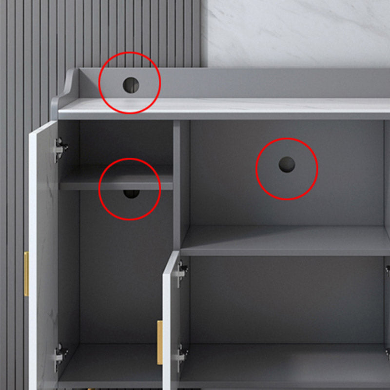 Stone Top Sideboard Modern Engineered Wood Side Board for Kitchen Use Clearhalo 'buffet_sideboard' 'Buffets & Sideboards' 'furn' 'furn_buffet_sideboard' 'Furniture' 'Kitchen & Dining Furniture' 7061692