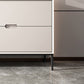 Scheda laterale in legno di credenza in stile glam con armadi e cassetti