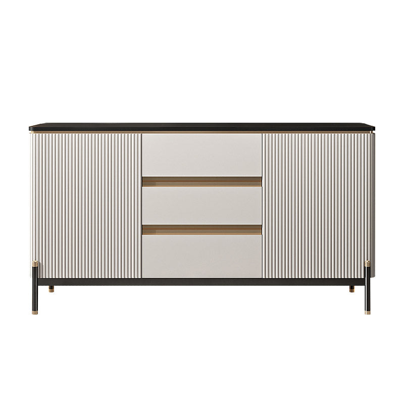 Stone Buffet Server Modern Style Side Board with Cabinets and Drawers 71"L x 16"W x 33"H Clearhalo 'buffet_sideboard' 'Buffets & Sideboards' 'furn' 'furn_buffet_sideboard' 'Furniture' 'Kitchen & Dining Furniture' 7061735
