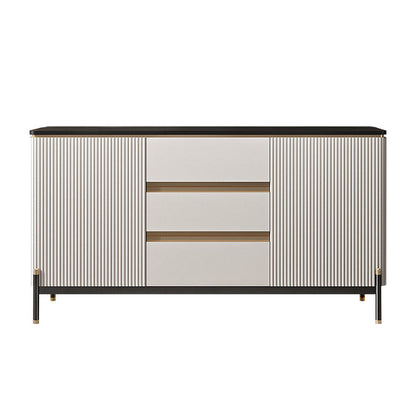 Stone Buffet Server Modern Style Side Board with Cabinets and Drawers 71"L x 16"W x 33"H Clearhalo 'buffet_sideboard' 'Buffets & Sideboards' 'furn' 'furn_buffet_sideboard' 'Furniture' 'Kitchen & Dining Furniture' 7061735