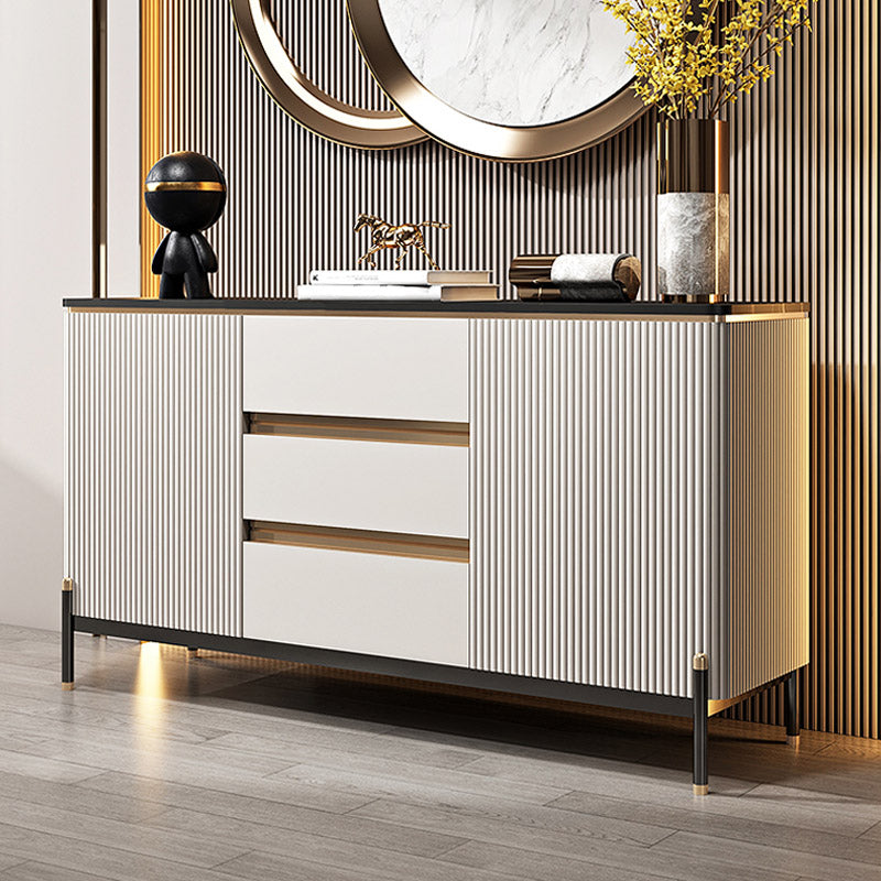 Stone Buffet Server Modern Style Side Board with Cabinets and Drawers Clearhalo 'buffet_sideboard' 'Buffets & Sideboards' 'furn' 'furn_buffet_sideboard' 'Furniture' 'Kitchen & Dining Furniture' 7061738