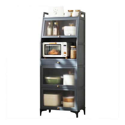 Contemporary Dining Server Grey Bamboo Buffet Server for Living Room 23.6"L x 15"W x 62.2"H Clearhalo 'buffet_sideboard' 'Buffets & Sideboards' 'furn' 'furn_buffet_sideboard' 'Furniture' 'Kitchen & Dining Furniture' 7061799