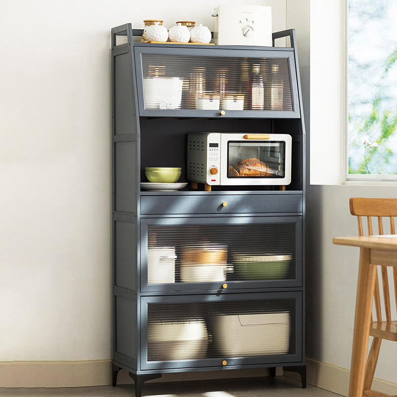 Contemporary Dining Server Grey Bamboo Buffet Server for Living Room Clearhalo 'buffet_sideboard' 'Buffets & Sideboards' 'furn' 'furn_buffet_sideboard' 'Furniture' 'Kitchen & Dining Furniture' 7061801