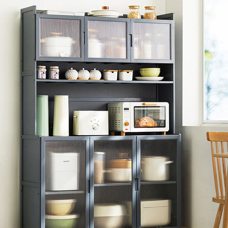 Contemporary Dining Server Grey Bamboo Buffet Server for Living Room Clearhalo 'buffet_sideboard' 'Buffets & Sideboards' 'furn' 'furn_buffet_sideboard' 'Furniture' 'Kitchen & Dining Furniture' 7061804