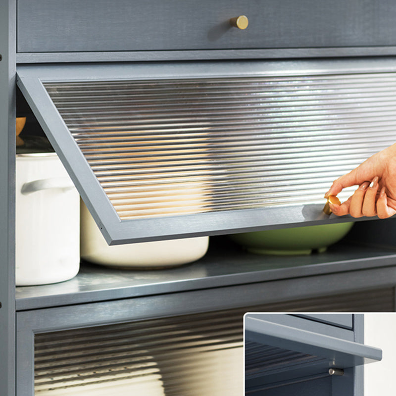 Contemporary Dining Server Grey Bamboo Buffet Server for Living Room Clearhalo 'buffet_sideboard' 'Buffets & Sideboards' 'furn' 'furn_buffet_sideboard' 'Furniture' 'Kitchen & Dining Furniture' 7061807