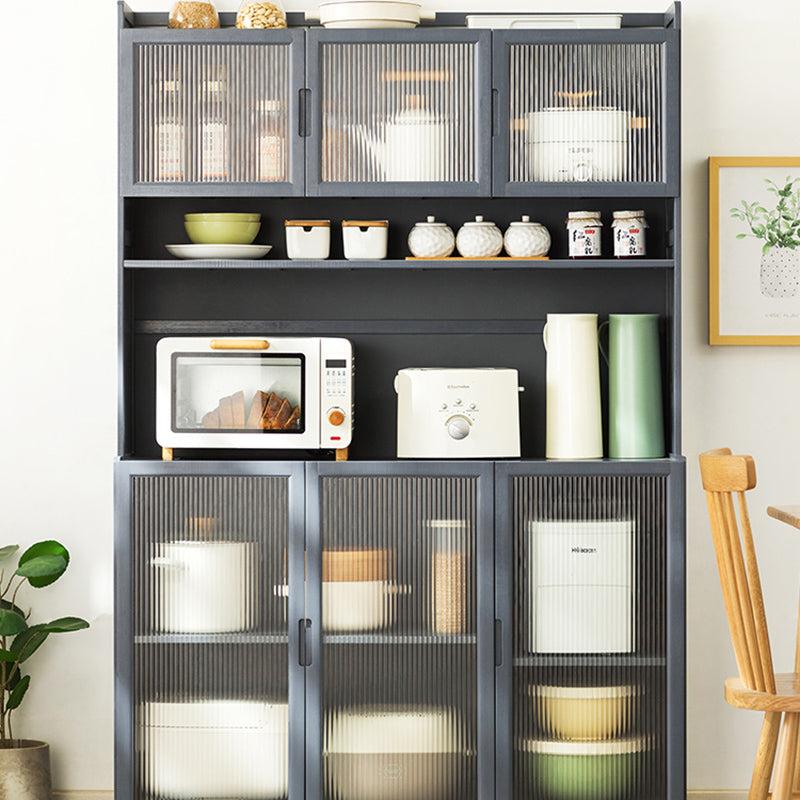 Contemporary Dining Server Grey Bamboo Buffet Server for Living Room Clearhalo 'buffet_sideboard' 'Buffets & Sideboards' 'furn' 'furn_buffet_sideboard' 'Furniture' 'Kitchen & Dining Furniture' 7061809