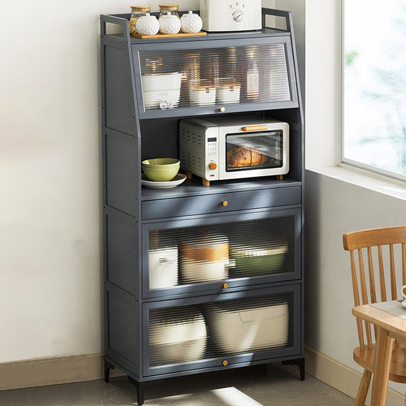 Contemporary Dining Server Grey Bamboo Buffet Server for Living Room Clearhalo 'buffet_sideboard' 'Buffets & Sideboards' 'furn' 'furn_buffet_sideboard' 'Furniture' 'Kitchen & Dining Furniture' 7061810