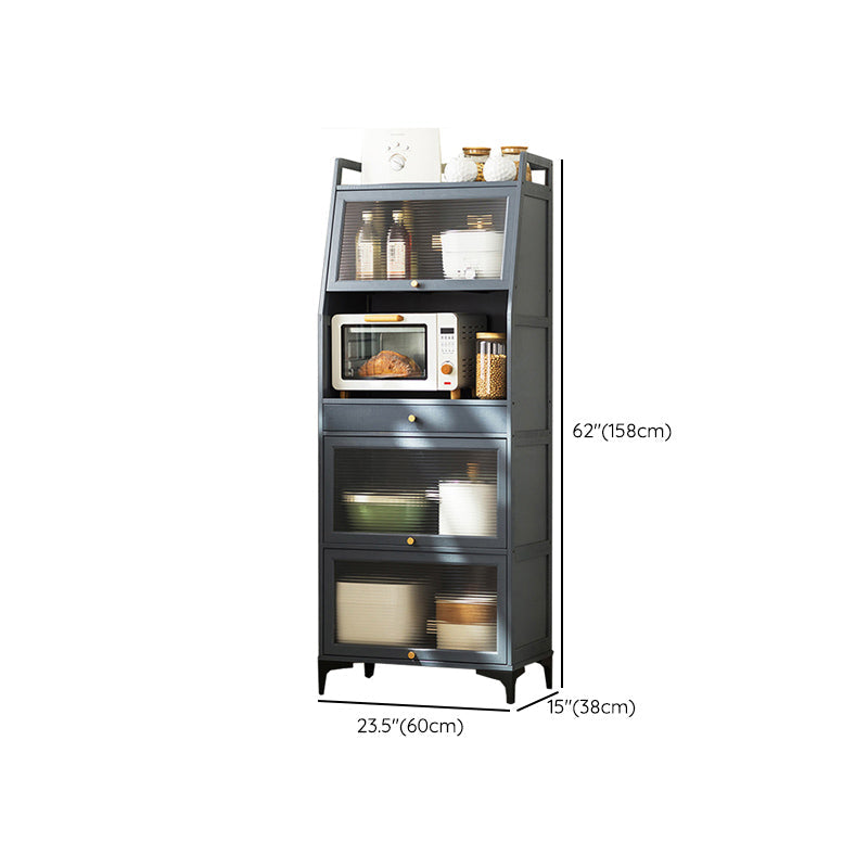 Contemporary Dining Server Grey Bamboo Buffet Server for Living Room Clearhalo 'buffet_sideboard' 'Buffets & Sideboards' 'furn' 'furn_buffet_sideboard' 'Furniture' 'Kitchen & Dining Furniture' 7061811