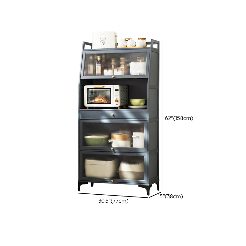 Contemporary Dining Server Grey Bamboo Buffet Server for Living Room Clearhalo 'buffet_sideboard' 'Buffets & Sideboards' 'furn' 'furn_buffet_sideboard' 'Furniture' 'Kitchen & Dining Furniture' 7061812