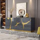 Server da pranzo contemporaneo in legno ingegnerizzato per soggiorno per soggiorno