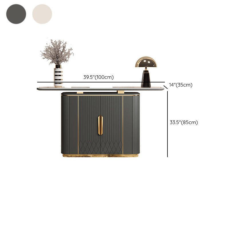 Glam Buffet Server ingegnerizzato in legno e credenza in pietra
