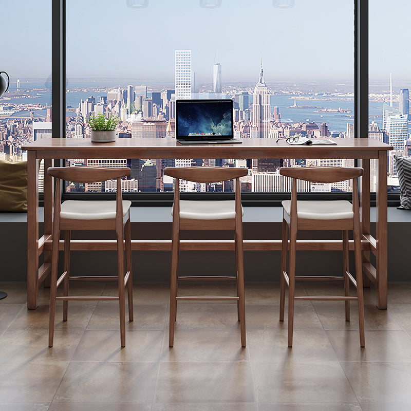 Modern Indoor Bar Dining Table Rectangle Trestle Wood Bar Table Clearhalo 'Bar Furniture' 'Bar Tables' 'bar_tables' 'furn' 'furn_bar_tables' 'Furniture' 'Kitchen & Dining Furniture' 7061928