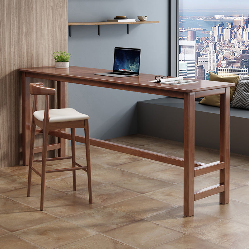 Modern Indoor Bar Dining Table Rectangle Trestle Wood Bar Table Clearhalo 'Bar Furniture' 'Bar Tables' 'bar_tables' 'furn' 'furn_bar_tables' 'Furniture' 'Kitchen & Dining Furniture' 7061933