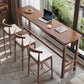 Contemporary Indoor Bar Dining Table Rectangle Trestle Wood Bar Table