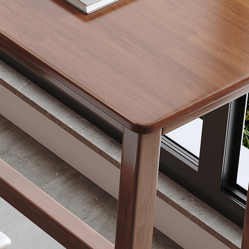 Contemporary Indoor Bar Dining Table Rectangle Trestle Wood Bar Table