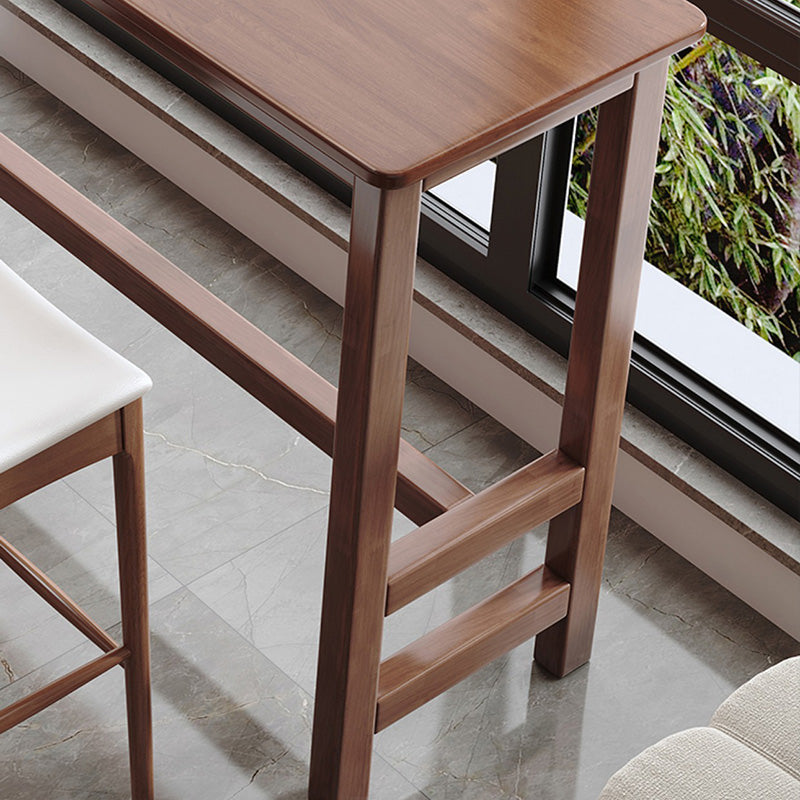 Indoor Contemporary Bar Dining Table Rectangle Trestle Wood Bar Table Clearhalo 'Bar Furniture' 'Bar Tables' 'bar_tables' 'furn' 'furn_bar_tables' 'Furniture' 'Kitchen & Dining Furniture' 7061989