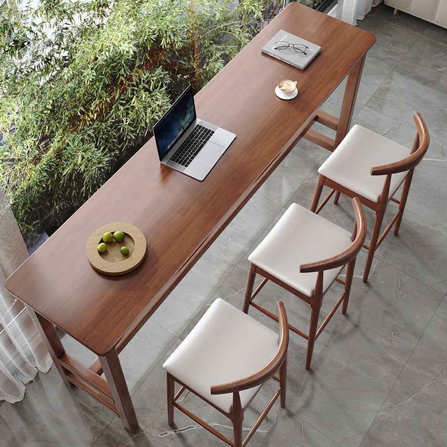 Indoor Contemporary Bar Dining Table Rectangle Trestle Wood Bar Table Clearhalo 'Bar Furniture' 'Bar Tables' 'bar_tables' 'furn' 'furn_bar_tables' 'Furniture' 'Kitchen & Dining Furniture' 7061996