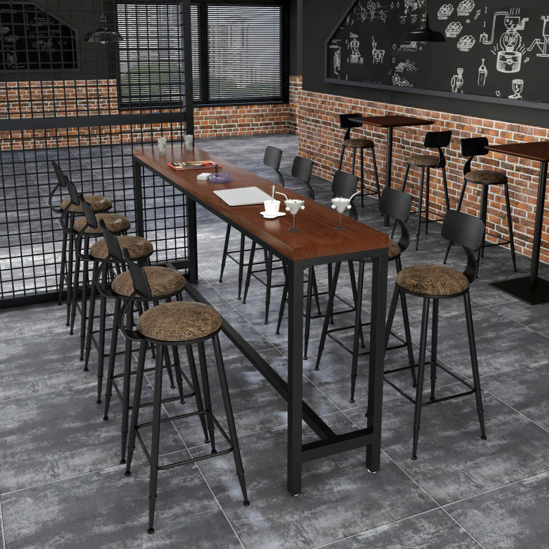 Set tavolo da bar industriale 1/6/11 pezzi Tavolo da bancone in legno massello con sgabelli imbottiti