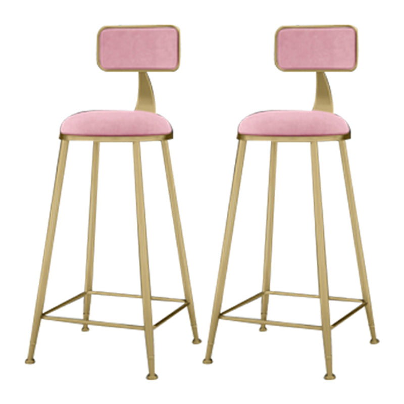 Glam Pub Table Set 1/2/4 Pieces Faux Marble Bar table with Backless Stools Pink 30"H Stools (Set of 2) Clearhalo 'Bar Furniture' 'furn' 'furn_home_bar_bar_sets' 'Furniture' 'Home Bars & Bar Sets' 'home_bar_bar_sets' 'Kitchen & Dining Furniture' 7062026