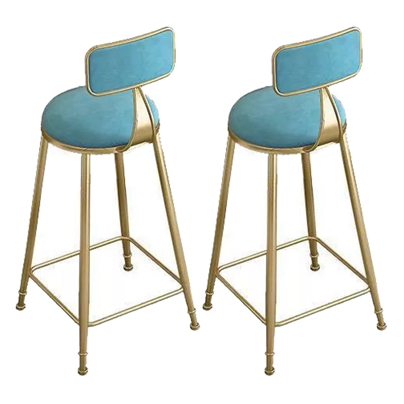 Glam Pub Table Set 1/2/4 Pieces Faux Marble Bar table with Backless Stools Blue 30"H Stools (Set of 2) Clearhalo 'Bar Furniture' 'furn' 'furn_home_bar_bar_sets' 'Furniture' 'Home Bars & Bar Sets' 'home_bar_bar_sets' 'Kitchen & Dining Furniture' 7062030