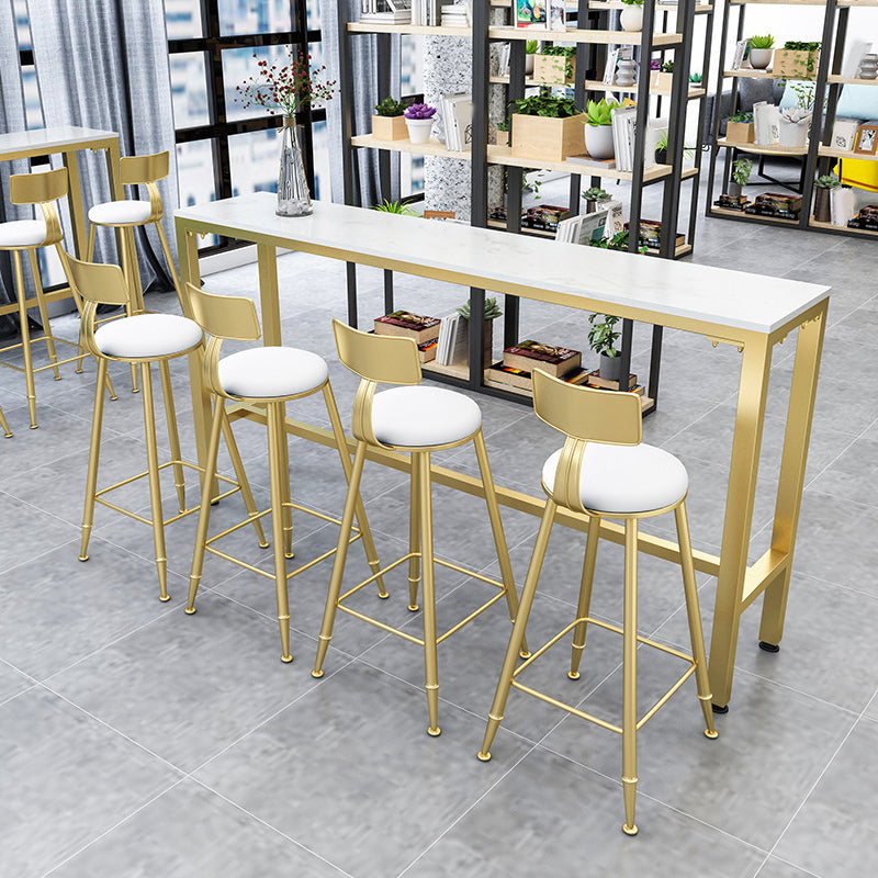 Glam Pub Table Set 1/2/4 Pieces Faux Marble Bar table with Backless Stools Clearhalo 'Bar Furniture' 'furn' 'furn_home_bar_bar_sets' 'Furniture' 'Home Bars & Bar Sets' 'home_bar_bar_sets' 'Kitchen & Dining Furniture' 7062038