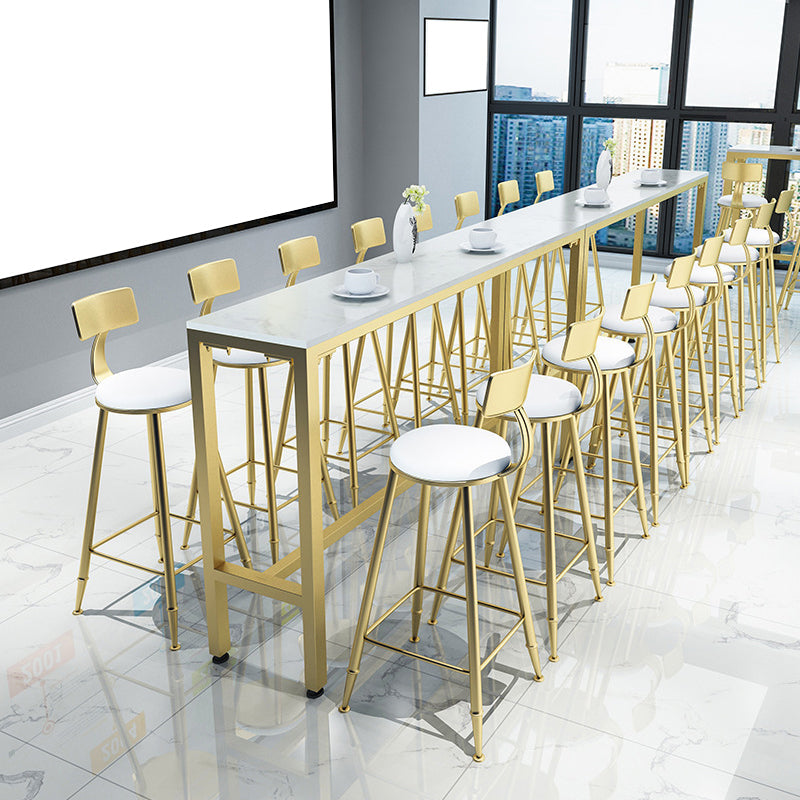 Glam Pub Table Set 1/2/4 Pieces Faux Marble Bar table with Backless Stools Clearhalo 'Bar Furniture' 'furn' 'furn_home_bar_bar_sets' 'Furniture' 'Home Bars & Bar Sets' 'home_bar_bar_sets' 'Kitchen & Dining Furniture' 7062039