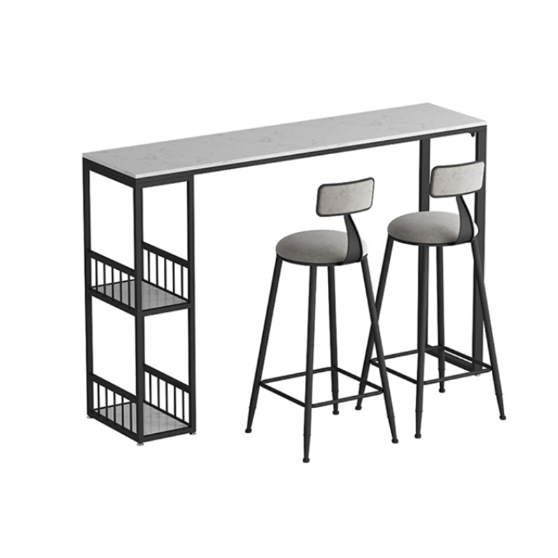 Juego de mesa de bar con pedestal doble moderno, mesa de bar con estructura de hierro de 1/3 piezas y taburetes