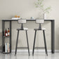 Juego de mesa de bar con pedestal doble moderno, mesa de bar con estructura de hierro de 1/3 piezas y taburetes