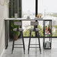 Juego de mesa de bar con pedestal doble moderno, mesa de bar con estructura de hierro de 1/3 piezas y taburetes