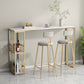 Juego de mesa de bar con pedestal doble moderno, mesa de bar con estructura de hierro de 1/3 piezas y taburetes