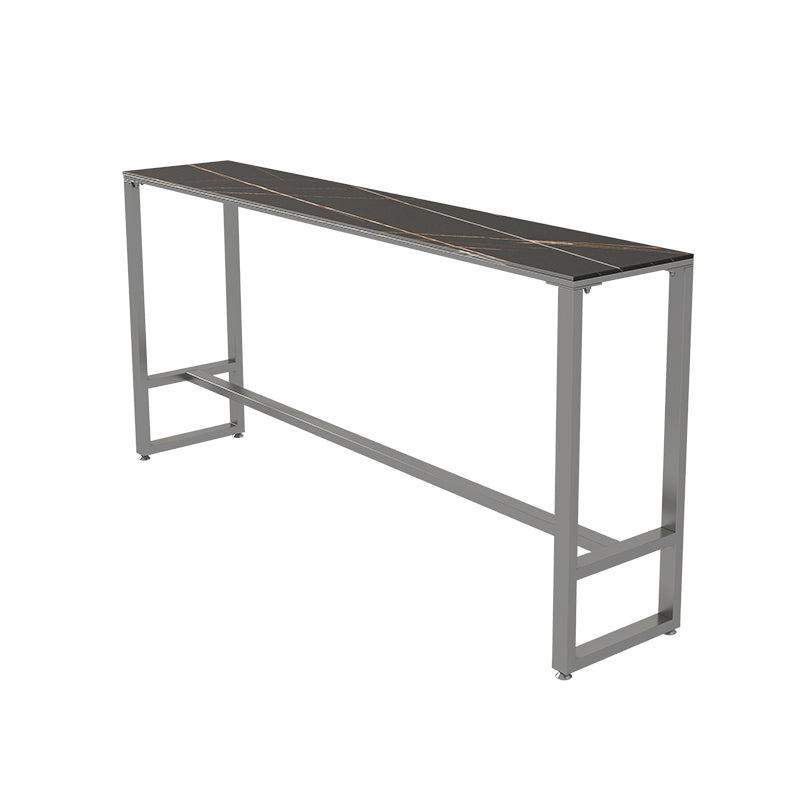 Rechteckiges Bartisch-Set, 1/5-teilig, moderner Bartisch mit Eisenrahmen und gepolsterte Hocker