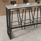 Rechteckiges Bartisch-Set, 1/5-teilig, moderner Bartisch mit Eisenrahmen und gepolsterte Hocker