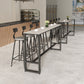 Rechteckiges Bartisch-Set, 1/5-teilig, moderner Bartisch mit Eisenrahmen und gepolsterte Hocker