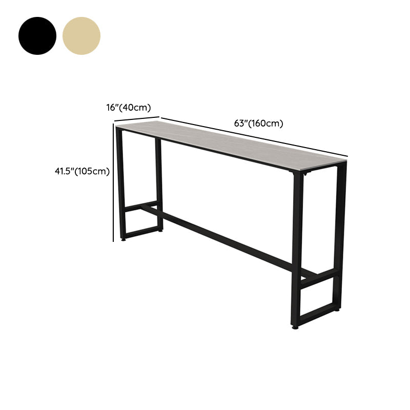 Rechteckiges Bartisch-Set, 1/5-teilig, moderner Bartisch mit Eisenrahmen und gepolsterte Hocker