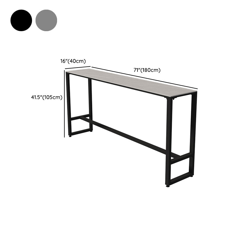 Rechteckiges Bartisch-Set, 1/5-teilig, moderner Bartisch mit Eisenrahmen und gepolsterte Hocker