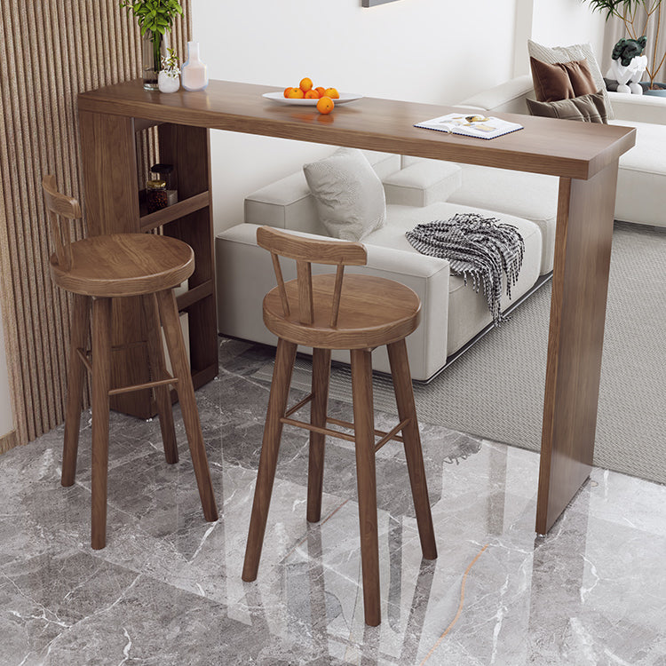 Modern Rectangle Bar Table Set 1/3 Pcs Solid Wood Bar Table and Stools Clearhalo 'Bar Furniture' 'furn' 'furn_home_bar_bar_sets' 'Furniture' 'Home Bars & Bar Sets' 'home_bar_bar_sets' 'Kitchen & Dining Furniture' 7062114