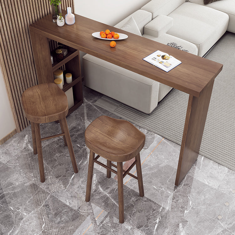 Modern Rectangle Bar Table Set 1/3 Pcs Solid Wood Bar Table and Stools Clearhalo 'Bar Furniture' 'furn' 'furn_home_bar_bar_sets' 'Furniture' 'Home Bars & Bar Sets' 'home_bar_bar_sets' 'Kitchen & Dining Furniture' 7062115