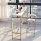 Juego de mesa de bar rectangular Glam, mesa de bar con estructura de hierro de 1/5 piezas y taburetes tapizados