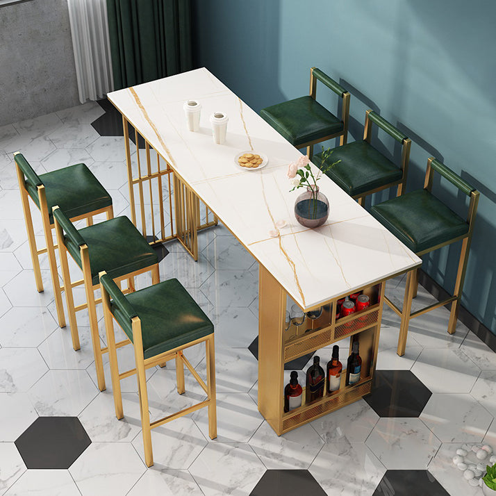 Zeitgenössisches Kneipentisch-Set, 1/2/7-teilig, rechteckiges Tisch- und Hocker-Set