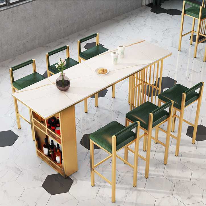 Zeitgenössisches Kneipentisch-Set, 1/2/7-teilig, rechteckiges Tisch- und Hocker-Set