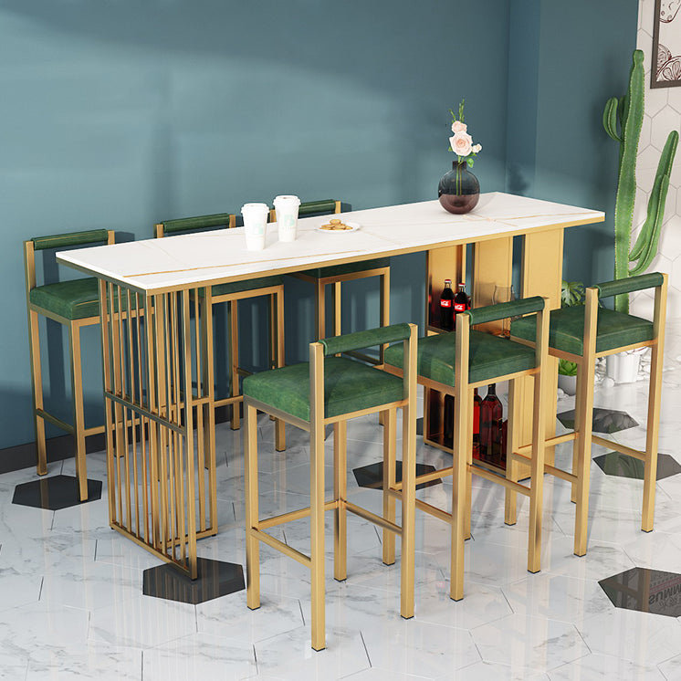 Zeitgenössisches Kneipentisch-Set, 1/2/7-teilig, rechteckiges Tisch- und Hocker-Set
