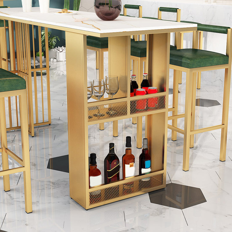 Zeitgenössisches Kneipentisch-Set, 1/2/7-teilig, rechteckiges Tisch- und Hocker-Set