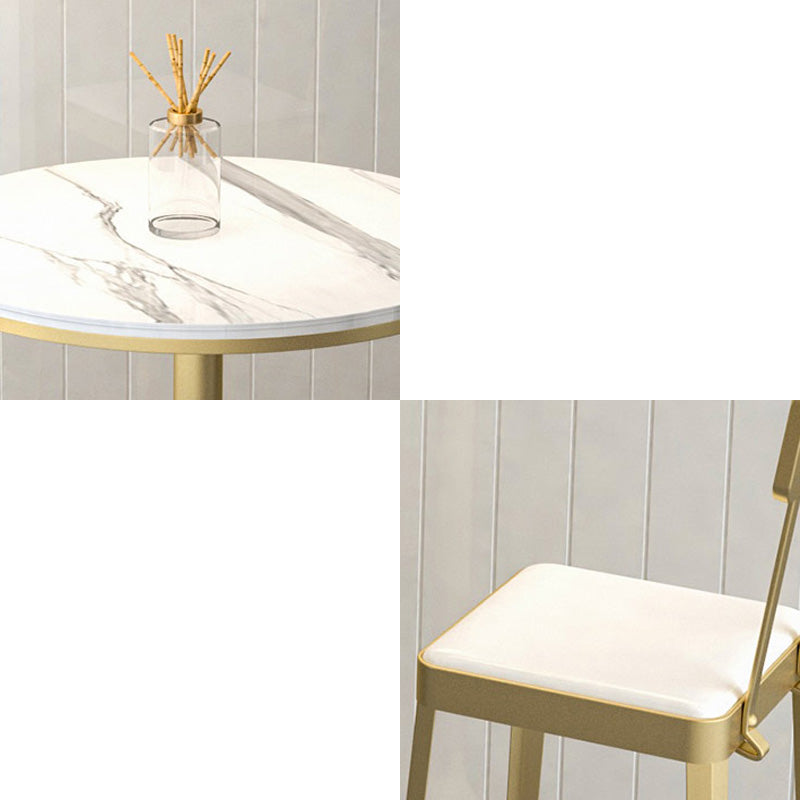 Modern Style Bar Table Set 1/3 Pieces Stone Round Bistro Set for Indoor Clearhalo 'Bar Furniture' 'furn' 'furn_home_bar_bar_sets' 'Furniture' 'Home Bars & Bar Sets' 'home_bar_bar_sets' 'Kitchen & Dining Furniture' 7062237
