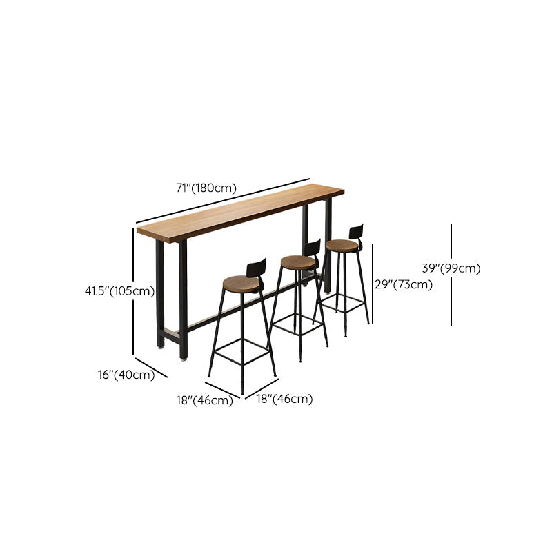 Ensemble de Table de Bar moderne, 1/3/4/5/6 pièces, ensemble de bistro rectangulaire en bois massif pour l'intérieur