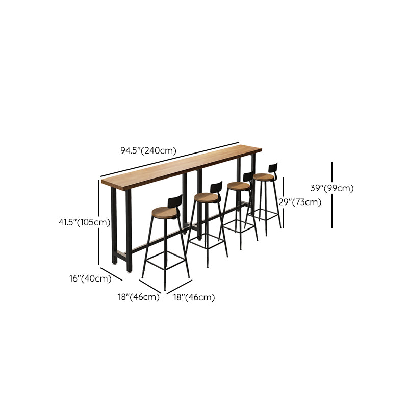 Ensemble de Table de Bar moderne, 1/3/4/5/6 pièces, ensemble de bistro rectangulaire en bois massif pour l'intérieur